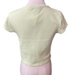 Elodie Short Sleeve V Neck Button Front Trendy Pullover Cropped Top Size M NWT Photo 5