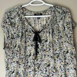 CHAPS Blue / Green Floral Short Sleeve Blouse Size XL Photo 4