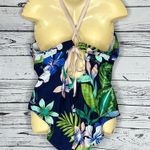 Target NWT Size 24W Tropical Floral Print Ruffle One Piece Bathing Suit Swimsuit Photo 2
