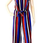 Caution to the Wind NWOT STRIPED Belted JUMPSUIT M Photo 1