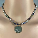 Picky Pica NWT Necklaces Mix of Cotton fabric, Silver Chain and Brass Plate Photo 7