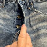 Good American  Bombshell Jean Shorts Size 4/27 Blue 153 Button Fly Denim Frayed Photo 5