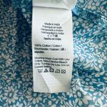 J.Crew Blue Ditsy Floral Top Cotton Ruffle Sleeve Square Neck Size L Photo 9