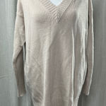 Athleta  V-Neck Sweater woman's Sz small Ribbed Knit Trim,‎ Relaxed Fit, Neutral Photo 0