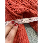 Loft womens knit sweater orange small pullover crochet knit long sleeve casual Photo 6