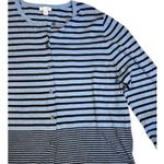 J. Jill Blue Navy Light Blue Stripe Button Cotton Bamboo Blend Cardigan Size XL Photo 3