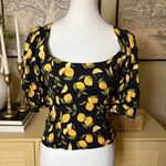 Reformation  Cave Top‎ Lemon Drop Smocked Puff Sleeve Size 4 Photo 2