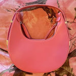 pink faux leather round hand bag purse Photo 0