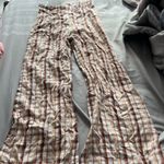 Petal and Pup  Brown Plaid Wide Leg Linen Pants. size small Photo 5