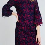 Minuet  Navy & Red lace dress bell sleeve Photo 1