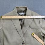 ZARA  Women Cropped Linen Blend Blazer Jacket S Neutral Khaki Minimalist Business Photo 4