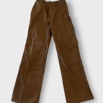 Brown Wide Leg Faux Leather Pants Size XS Photo 0