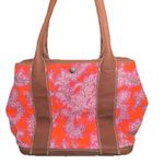J.Crew Vintage 90s  Orange Pink Paisley Preppy Canvas Tote Bag Photo 3