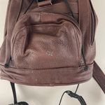 Vintage Dark Brown Genuine Leather Bucket Drawstring Mini Backpack Photo 3