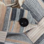 RTR sz2 Rosetta Getty Apron Wrap Halter Top Tan Black Jacquard Stripe Sleeveless White Size 2 Photo 10