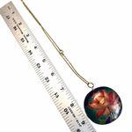 Vintage Cloisonné Lotus Flower Pendant Necklace Photo 7