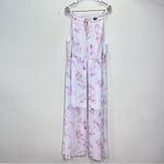 Torrid White Pink Palm Leaf Chiffon Sleeveless Keyhole Cutout Maxi Dress 2X Photo 3