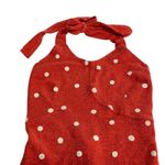 Wildfox orange polka dot one piece halter Tie tank top Bodysuit Size S Photo 1