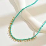 Handmade  Bohemian Faux Turquoise Teardrop Pendant Necklace, Versatile Casual Necklace For Women Gift Photo 0