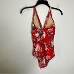 Kona Sol  red floral one piece swimsuit women’s size medium beach summer vacation Photo 4