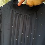 White House | Black Market NWT Rhinestone Studded Blouson Dress Black Large $170 Photo 6