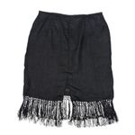Karen Kane Vintage Linen Floral Embroidered Fringe Pencil Skirt Womens 14 Retro Photo 1