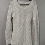 Pink Rose  Cream Knit Sweater With Gold Glitter Photo 0