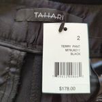 Tahari  Womens Terry Dress Pants Black Straight Stretch‎ 2 NWT Photo 12