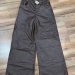 Wide Leg Brown Faux Leather pants Size M Photo 0