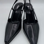Enzo Angiolini  Eaanara Womens 6M Black Leather Pointed Toe Slingback Heels Chic Photo 0
