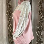 Haptics Lace Hoodie Pink Small Feminine Chic Pullover Boho Crochet Spring Style Pink Photo 4