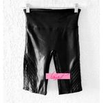 Spanx Faux Leather Moto Shorts Black High-Rise Shiny Edgy Motorcycle Bike Long S Photo 4