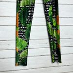 Gold Sheep  Tropical Print Athletic Leggings Size Large Photo 4