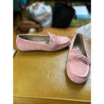 Women's Lands' End Pink Suede Loafers Size 7.5 Photo 1