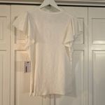 Sonoma  NWT white ribbed ruffle sleeve tank small Photo 5