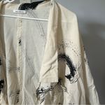 Yasuko kurisaka cotton shawl artsy lagenlook open front drapey cardigan kimono Black Photo 6