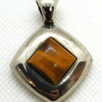 Tiger's Eye Silver Framed Pendant Silver Photo 0