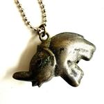 Silver tone puffy elephant pendant necklace Photo 5