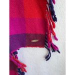 Coach Plaid Fringe Wool Blend Scarf Pink Purple Red Check Pattern 20x64 Excellen Photo 3