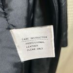 Vtg Laura Winston Collection XL Black Leather Trench Coat Fox Fur Collar Photo 10
