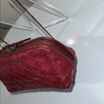 Bottega Veneta  Red Intrecciato Woven Leather Makeup Case Photo 5