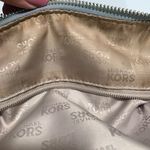 Michael Kors Bedford Satchel Handbag Blue Leather Trim MK Logo Canvas Photo 9