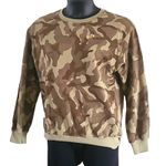 Billabong  Women's Camo Crewneck Sweatshirt – Size Medium, Brown Beige Pullover Photo 2