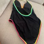 Cupshe Stylish black one-piece swimsuit featuring vibrant neon trim. Perfect for a bold beach look. Photo 4