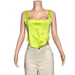 House Of CB Rafa Longline Satin Corset, Lime, Large Photo 8