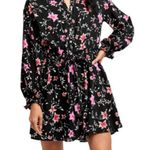 Free People Lighten Up Floral Long Sleeve Mini Ruffle Shirt Dress, Size Medium Photo 3
