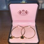 Juicy Couture Retro  Pam & Gela Gold Dangling Hoop Heart Charm Earrings Photo 1