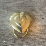 American Vintage Set of Vintage Scarf Clips, Gold Tone Heart and Circle Design Photo 4