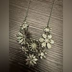 Apt. 9 NWT  Black Metal Floral Flower Bib Necklace Statement Necklace Photo 6
