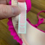 Victoria's Secret Hot Neon Pink Scalloped Halter Bikini Top Size 32DD The Getaway Photo 4